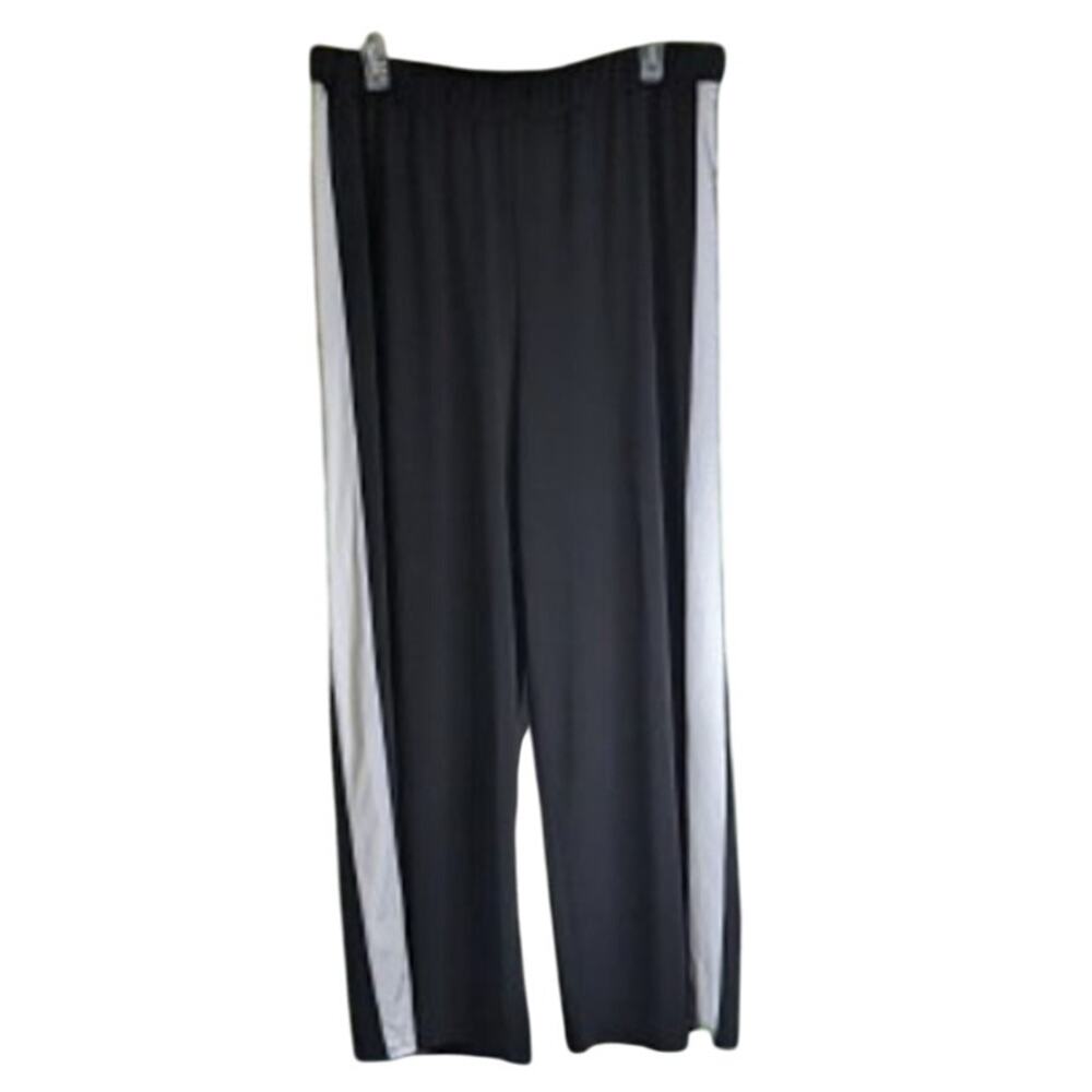 Isle Apparel Large black & white Polyester blend wide leg casual Capri